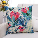 GobekUsa Green Plant Leaves Flower Linen Cushion Cover - Modern Sofa Throw Pillow Cover