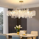 GobekUsa Circular Crystal Chandelier Living Room Pendant Lights LED Indoor Decoration