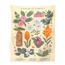 GobekUsa Botanical Wildflower Reference Chart Tapestry Wall Hanging - Bohemian Home Decor