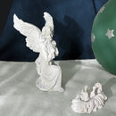 GobekUsa Angel Figurine White Gold Resin Sculpture Collectible Statue Home Decor