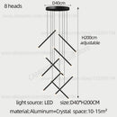GobekUsa LED Staircase Pendant Chandelier, Modern Nordic Restaurant Hanging Light