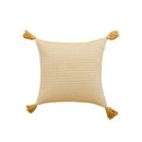 GobekUsa Geometric Tufted Cushion Cover with Crochet Tassels - Nordic Yellow Striped Pillow Cover