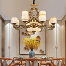 GobekUsa Jade Zinc Alloy Chandelier for Living Room, Restaurant, Hall - Elegant Chinese Design