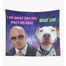 GobekUsa Bulldog Fun Tapestry Live Laugh Love Wall Hanging Dorm Decor