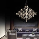 Italian Minimalist Crystal Pendant Light in Silver or Gold