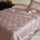 GobekUsa Light Luxury Jacquard Quilt Set with Sheets & Pillowcases - Ice Silk, Washable & Cooling