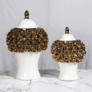 GobekUsa Golden Flower Ginger Jar Relief Flower Vase Home Decor