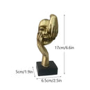 GobekUsa Golden Abstract Mask Statue 16cm Art Figure Thinker for Home Office Decor