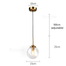 GobekUsa Glass Ball Pendant Lights - 15cm Modern Gold Hanging Lamps for Home Decor