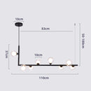 GobekUsa Glass Black Chandelier Pendant Lamp Nordic Modern Living Room Light