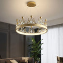 GobekUsa Crown Crystal Chandelier Pendant Light for Bedroom and Living Room Decor