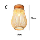 GobekUsa Bamboo Birdcage Ceiling Light: Handwoven Nordic Wood Art Fixture