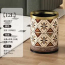 GobekUsa Leather Trash Bin Gold/Silver Metal Large Capacity for Home & Hotel