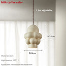 GobekUsa Creamy Wind LED Chandelier: Nordic Wabi Sabi Dining Room Lighting for Home Decor