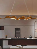 GobekUsa Leaf Pendant Light: Modern Wood Hanging Lamp for Kitchen Dining Office Decor
