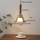 GobekUsa Copper Walnut LED Pendant Lights, Modern Hanging Lamp for Hallway, Bedroom, Dining Room