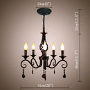 GobekUsa Crystal Pendant Chandelier Light for Home and Bedroom - Black Iron Ceiling Lamp