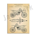 GobekUsa Dirt Bike Patent Blueprint Poster Canvas Wall Art