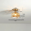 GobekUsa Green Glass LED Ceiling Lamp for Home Living Room and Hallway Lighting