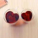GobekUsa Heart Love Glass Coffee Mug Cup Set for Drinking Tea Juice Water Gift.