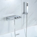 GobekUsa Gold/Black Tub Shower Set Wall Mount Waterfall Mixer Tap Brass Rotatable