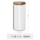 GobekUsa Glass Spice Jar with Acacia Wood Lid, 10oz Airtight Storage Container