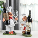GobekUsa Cartoon Chef Resin Wine Rack Storage Holder Kitchen Home Decor Figure sculptured host rack