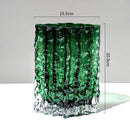 GobekUsa Clear Ice Vase for Hydroponic Flowers Desk Decor Bouquets Minimalist Floral Arrangement Modern Glass Pot