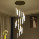 GobekUsa Cylindrical Stair Chandelier: Modern Attic Living Room Lighting
