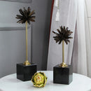 GobekUsa Crystal Handicraft Artificial Flower Metal Figurine Home Decor Accessory