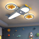 GobekUsa Kids Airplane Ceiling Lights Remote Control Dimmable LED Chandelier
