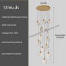 GobekUsa Crystal Chandelier Pendant Light for Luxury Staircase