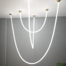 Nordic Linear Metal Pendant Light in Black or Gold