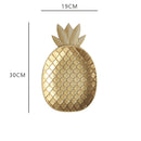 GobekUsa Leaf Shape Gold Paint Wooden Tray 14.5x40cm - Modern Decorative Tableware