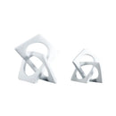 GobekUsa Geometric Cross Square Ring Sculpture White - Home Decor Ornament