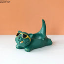 GobekUsa Cute Glasses Cat Ashtray Smoking Accessories Cartoon Animal Shape Gifts Semi-Branded