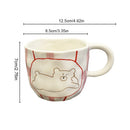 GobekUsa Irregular Ceramic Bear Mug: Handcrafted Coffee Cup for Office and Couples