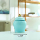 GobekUsa Gold Tea Canister Ceramic Storage Jar with Lid for Desk Decoration