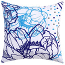 GobekUsa Blue Floral Cushion Cover 45x45cm for Modern Home Decor & Office Sofa