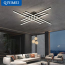 GobekUsa Gold Black Acrylic LED Chandeliers: Elegant Indoor Lighting for Bedroom, Dining, Living Room