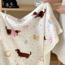 GobekUsa Lamb Nap Cartoon Coral Velvet Blanket: Super Soft, Thick, and Cute for Winter