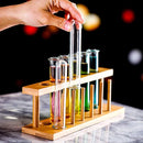 GobekUsa 6-Piece Test Tube Cocktail Glass Set with Free Rack Stand and Shot Glasses Holder