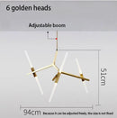GobekUsa LED Chandelier: Modern Gold Black Ceiling Pendant for Kitchen Dining Living Bedroom