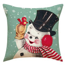 GobekUsa Christmas Pillowcase: Santa Claus Snowman Print for Living Room Sofa Decor