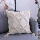 GobekUsa Geometric Embroidery Cushion Cover with Tassel, Home Decor Pillowcase, Various Sizes
