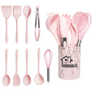 GobekUsa 18Pcs Silicone Kitchen Utensils Turner Spatula Measuring Spoon Cooking Tool Set