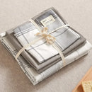 GobekUsa Japanese Grid Print Bed Set in Washed Cotton for Summer Comfort