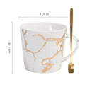 GobekUsa Gilded Marble Texture Ceramic Cup & Saucer Set for Dining Table Tea & Coffee
