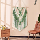 GobekUsa Green Macrame Tassel Stick Wall Hanging for Home Decoration