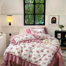 GobekUsa Lace Printed Duvet Cover Set - Elegant, Cozy Bedding for Single & Double Beds
